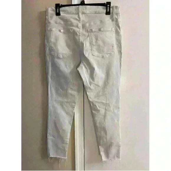 Madewell - women’s white high rise skinny crop distressed jeans, Sz 31 - Picture 3 of 6